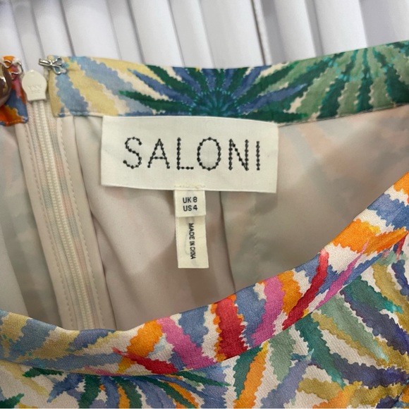 SALONI Marissa Printed Silk Tiered Midi Skirt Marissa Skirt In Whirlpool - Picture 6 of 9